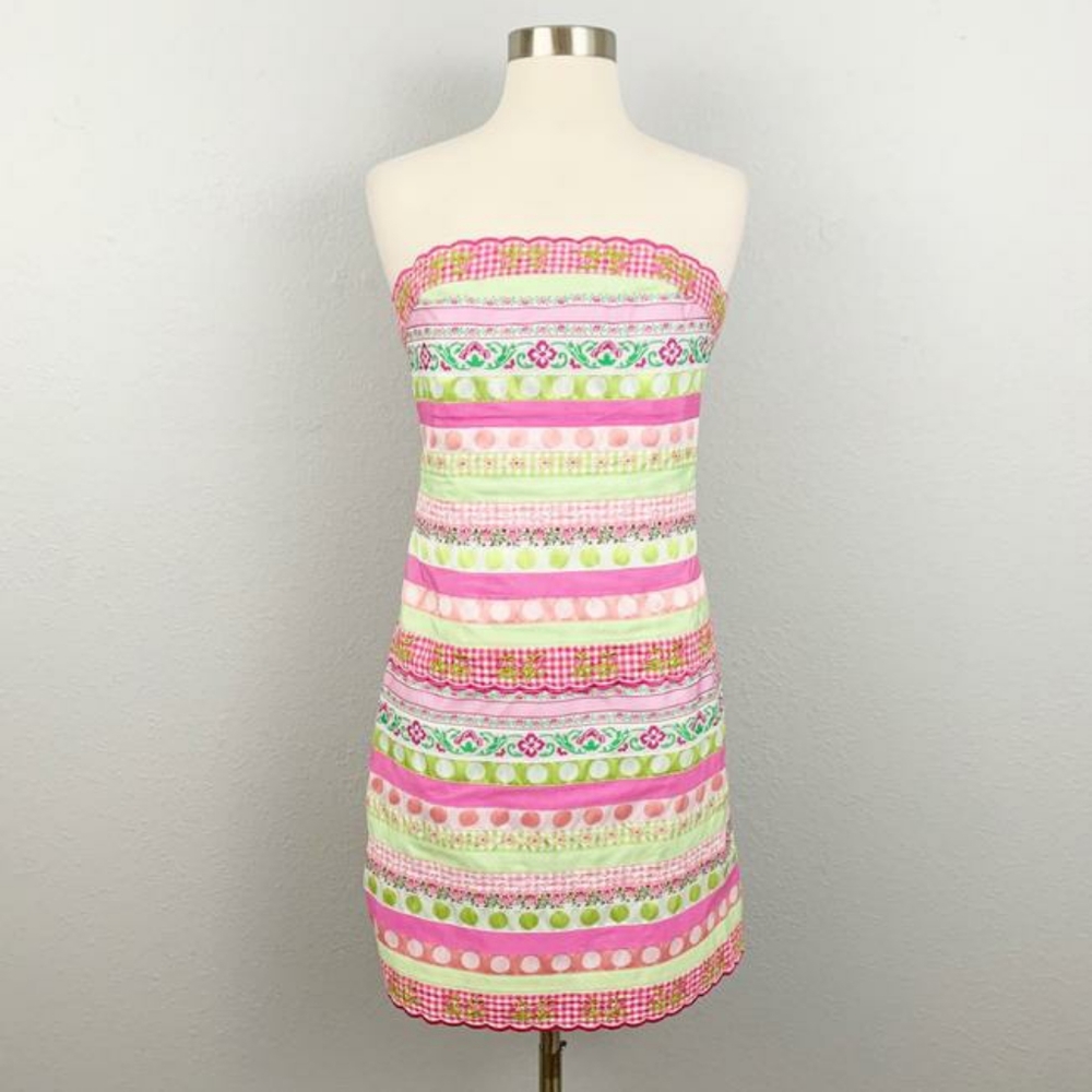 Lily Pulitzer Pink and Green Ribbon Dress